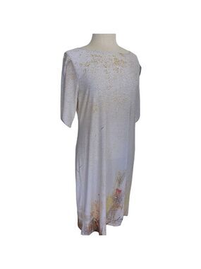 Le Galeriste dress white yellow artist creation short sleeves contemporary Large